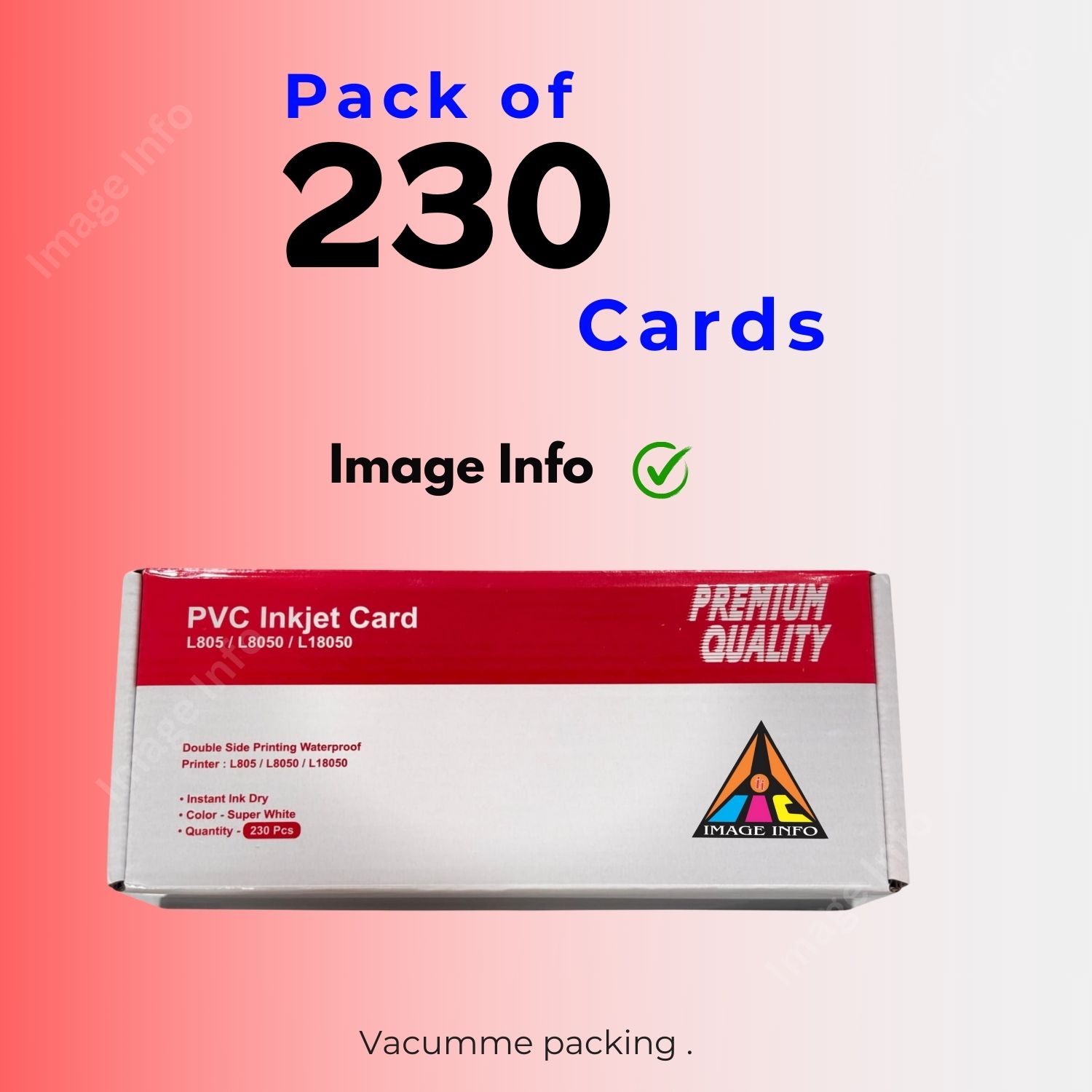 ImageInfo PVC ID Card for EPSON L8050 L18050 USE for AADHAR Card, College ID Card , etc White Ink Cartridge