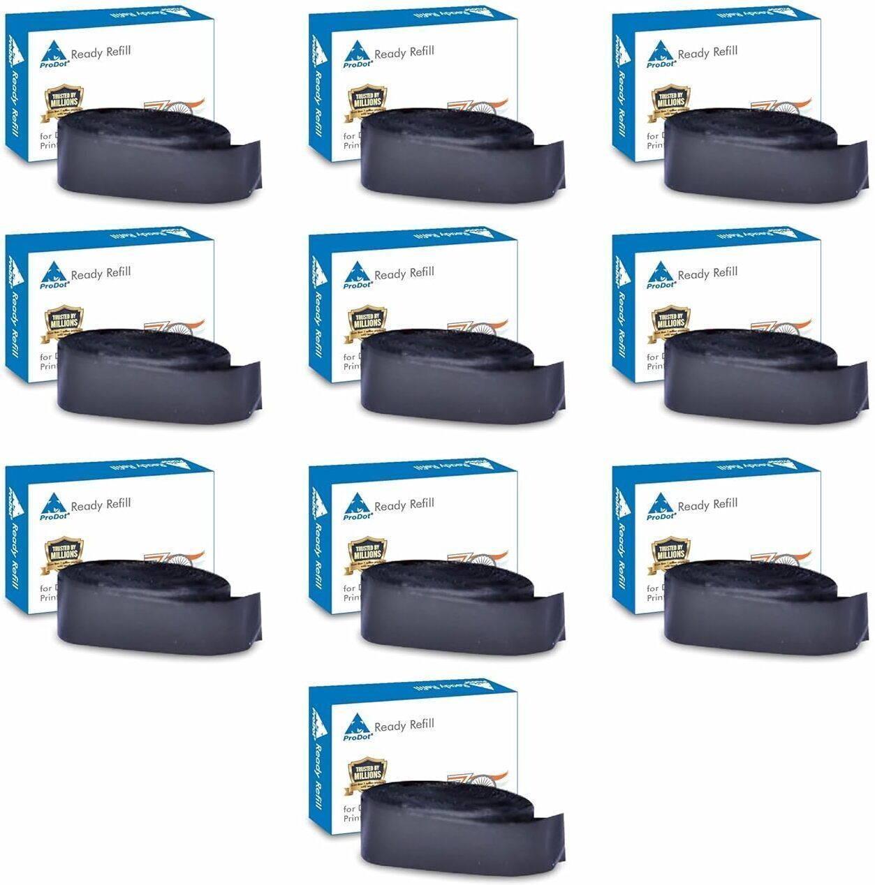 PRODOT FX-105 (12.7 x 15 Mtr) Ribbon for Dot Matrix Printer Cartridge, 10 Pcs Black Ink Cartridge