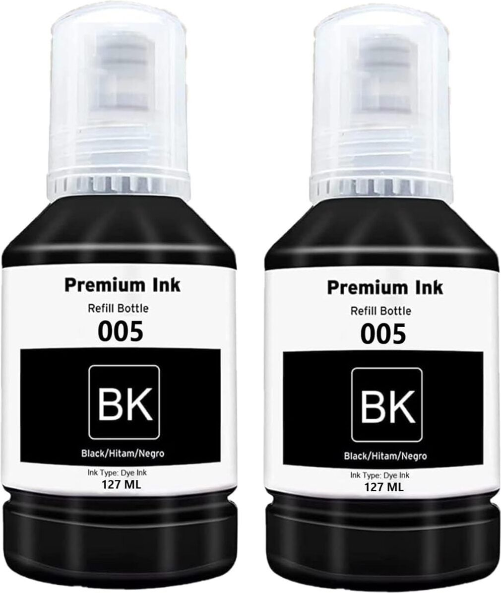 OnlyU 005 Refill ink Compatible For M3140,M3170,M3180,M1140 Printers 127ML(2pcs) Black - Twin Pack Ink Bottle