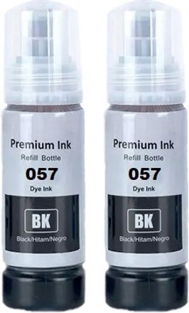 canoff 057 high quality refill ink for epson l8050, l18050 printer (70gm x 2black) black - twin pack ink bottle
