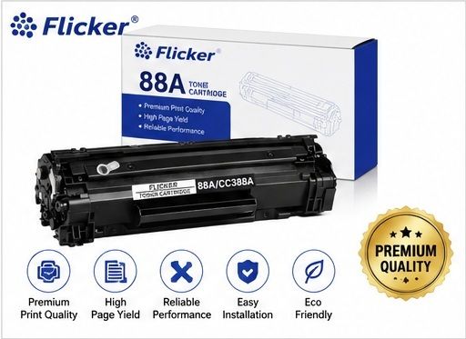 Flicker 88A/CC388A Black Laser Toner Cartridge Compatible for HP Laserjet Printer Black Ink Toner-image-45