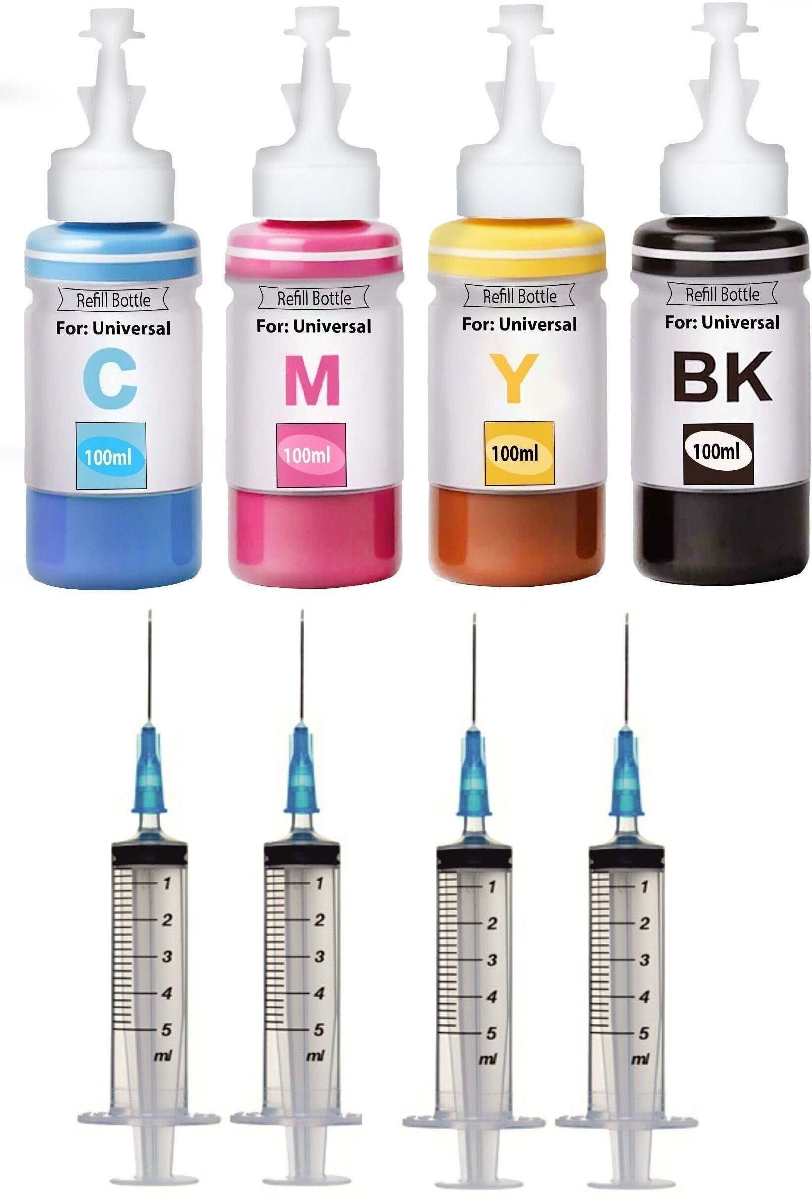 ONPQZRKL Canon Printer Refill Ink Kit 400ml with Syringes for PG 740, CL 741, PG 745 Black + Tri Color Combo Pack Ink Cartridge-image-8