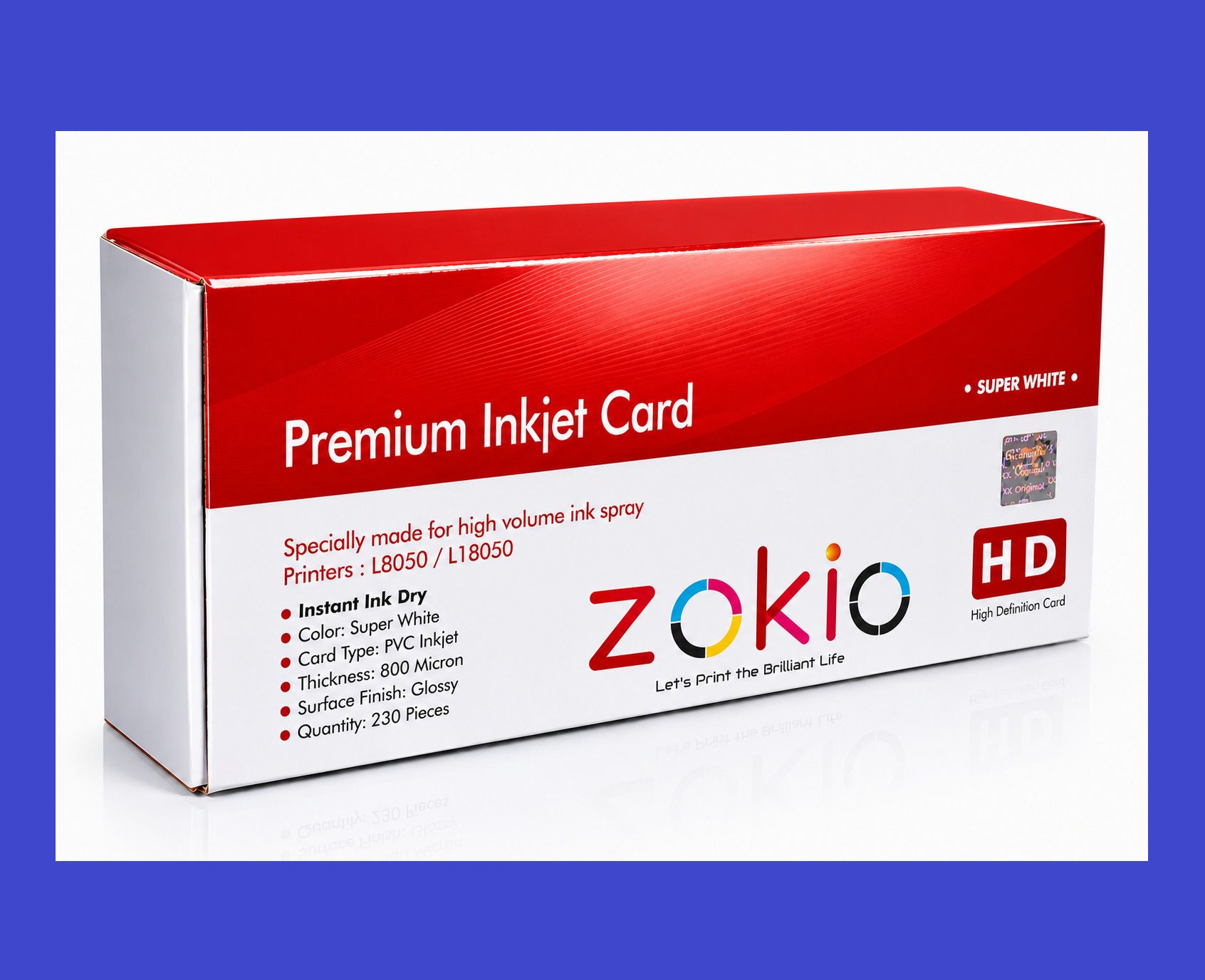 ZOKIO Premium White PVC Inkjet Cards 230PCS for Epson L8050/L18050 Printers White Ink Toner-image-16