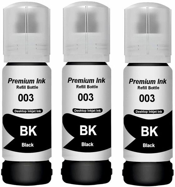 gedi 003 black refill ink for l3110,l3150,l3250,l3252,l3115,l3116 printer 3pc black ink bottle