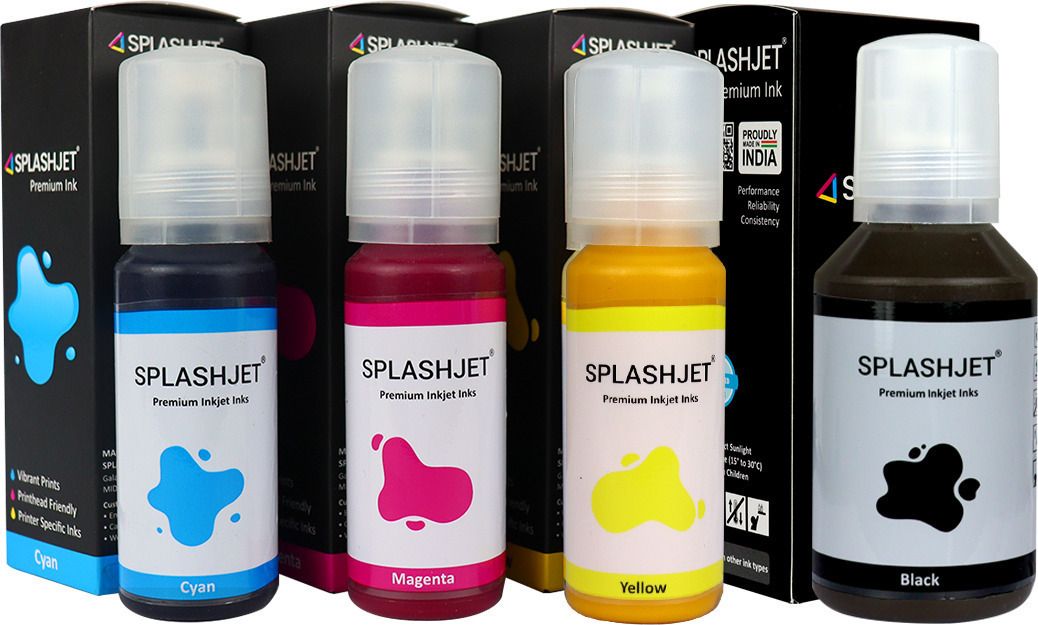 Splashjet 008 Pigment L15150, L15160, L6550 Printers-(70gm x C/M/Y)-(120gm x Bk)Set Black - Twin Pack Ink Bottle-image-28