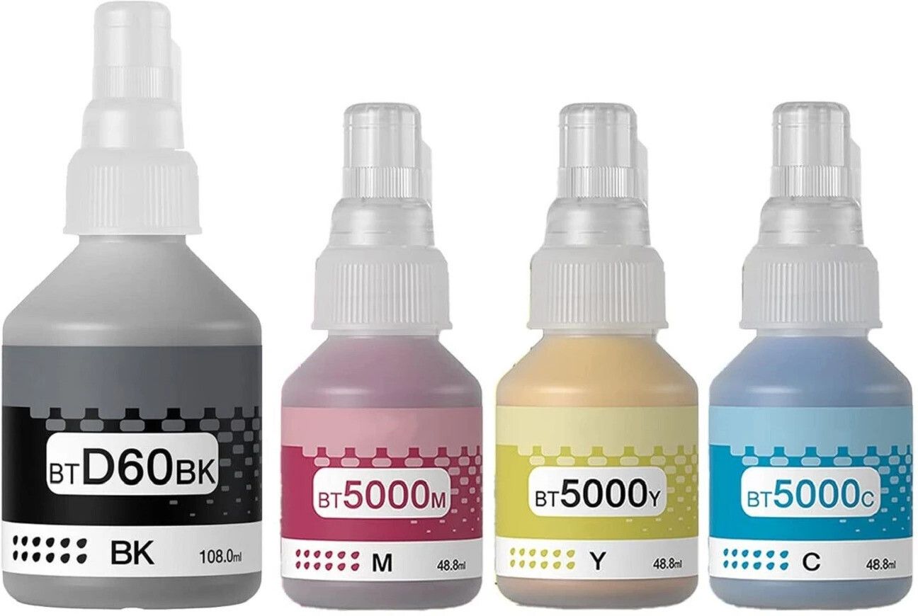 gAdi Ink Compatible for Brother BT6000Bk/BT5000 DCP T310,T300,T510,T500,T910 Printer Black + Tri Color Combo Pack Ink Bottle