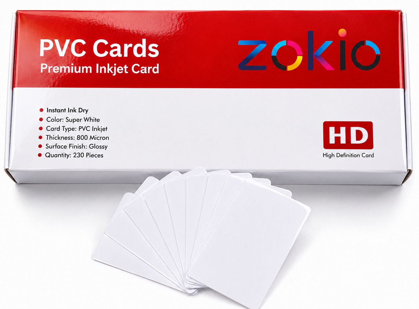 ZOKIO 230PCS Premium White PVC Inkjet Cards for Epson L8050/L18050 Printers White Ink Toner-image-18
