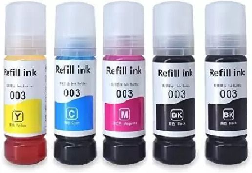inkora Refill Ink For Use In 001 003 Compatible Ink For EP. L3110 L3152 L3156 L3210 Black + Tri Color Combo Pack Ink Bottle-image-24