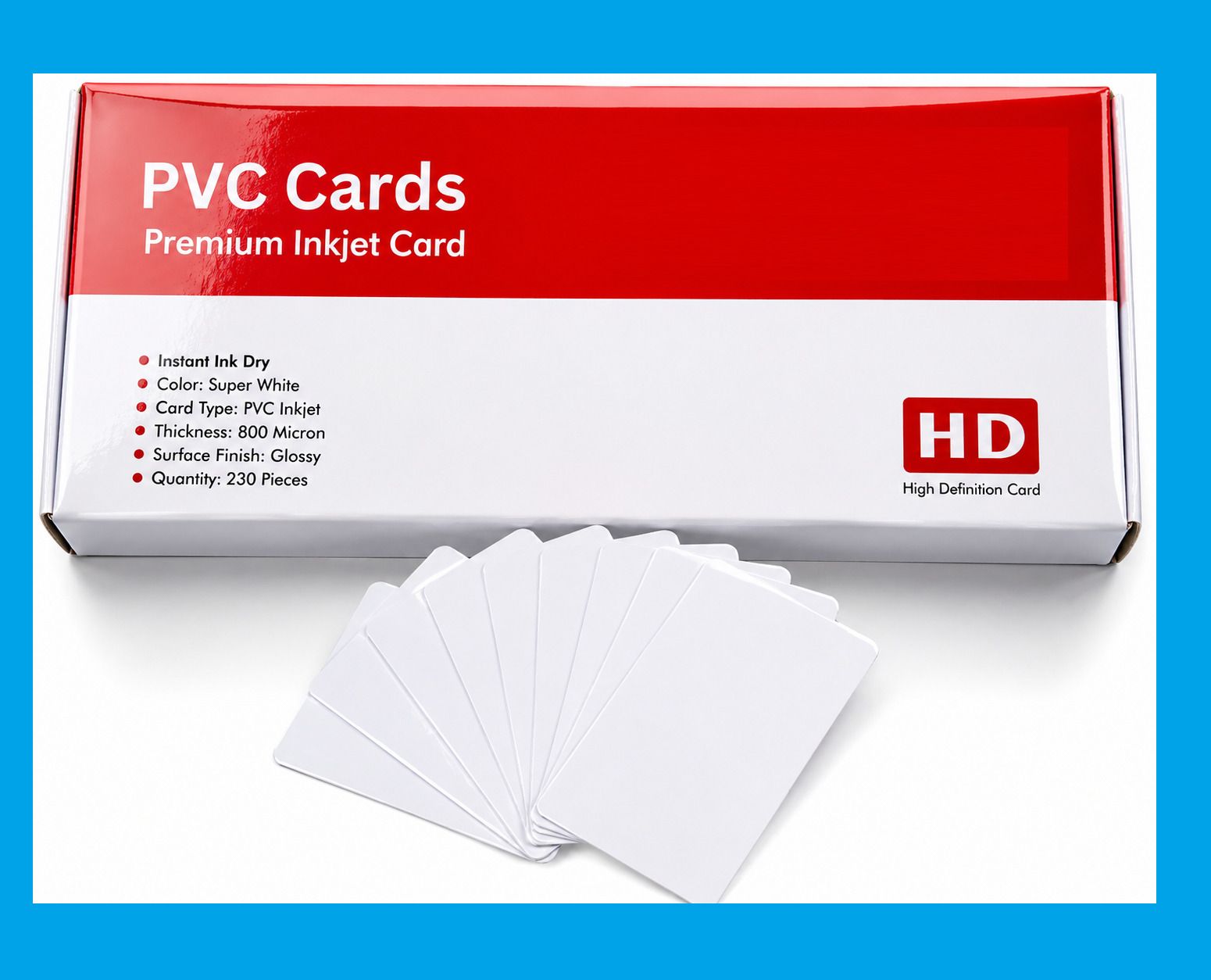 ZOKIO Premium White PVC Inkjet Cards PAck of 230pc. for Epson L8050/L18050 Printers White Ink Toner-image-24