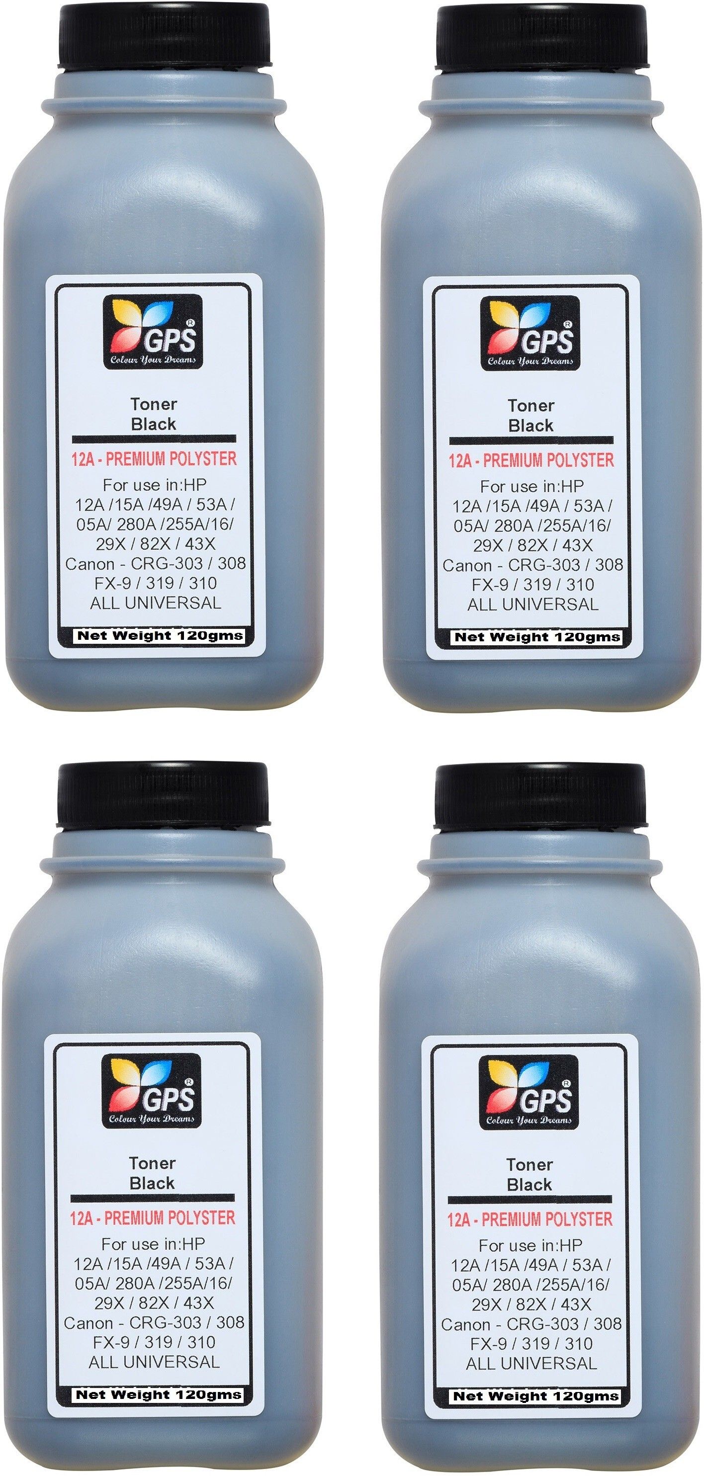 GPS Colour Your Dreams 12A, Q2612A Toner Powder Refill for / Canon 303, fx-9 Cartridge 100gm Black Ink Toner Powder-image-16