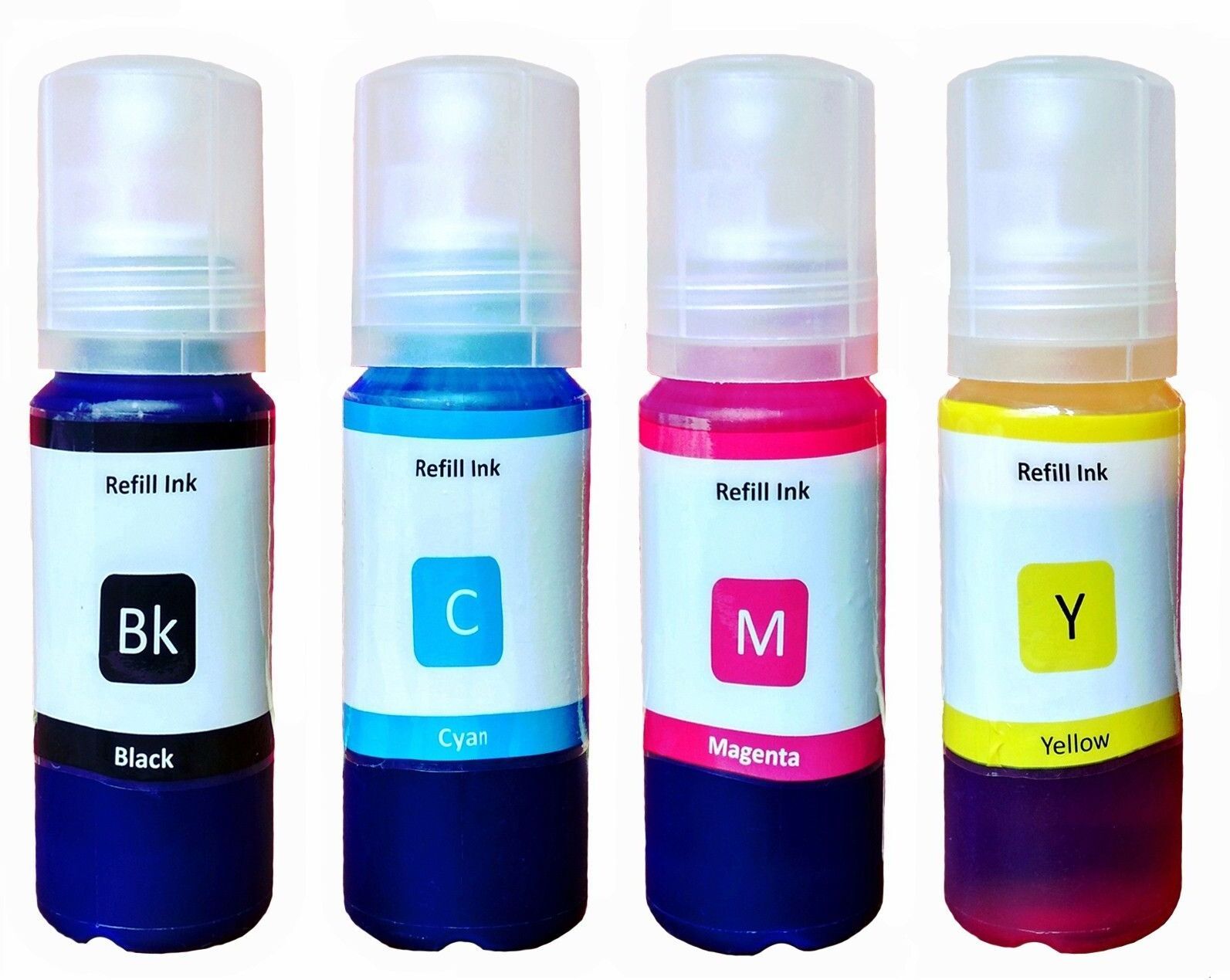 inkora Refill Ink for Epson 003 , L3200 , L3210 , L3211 , L3215,L3216,L3250,L3252 Black + Tri Color Combo Pack Ink Bottle-image-42