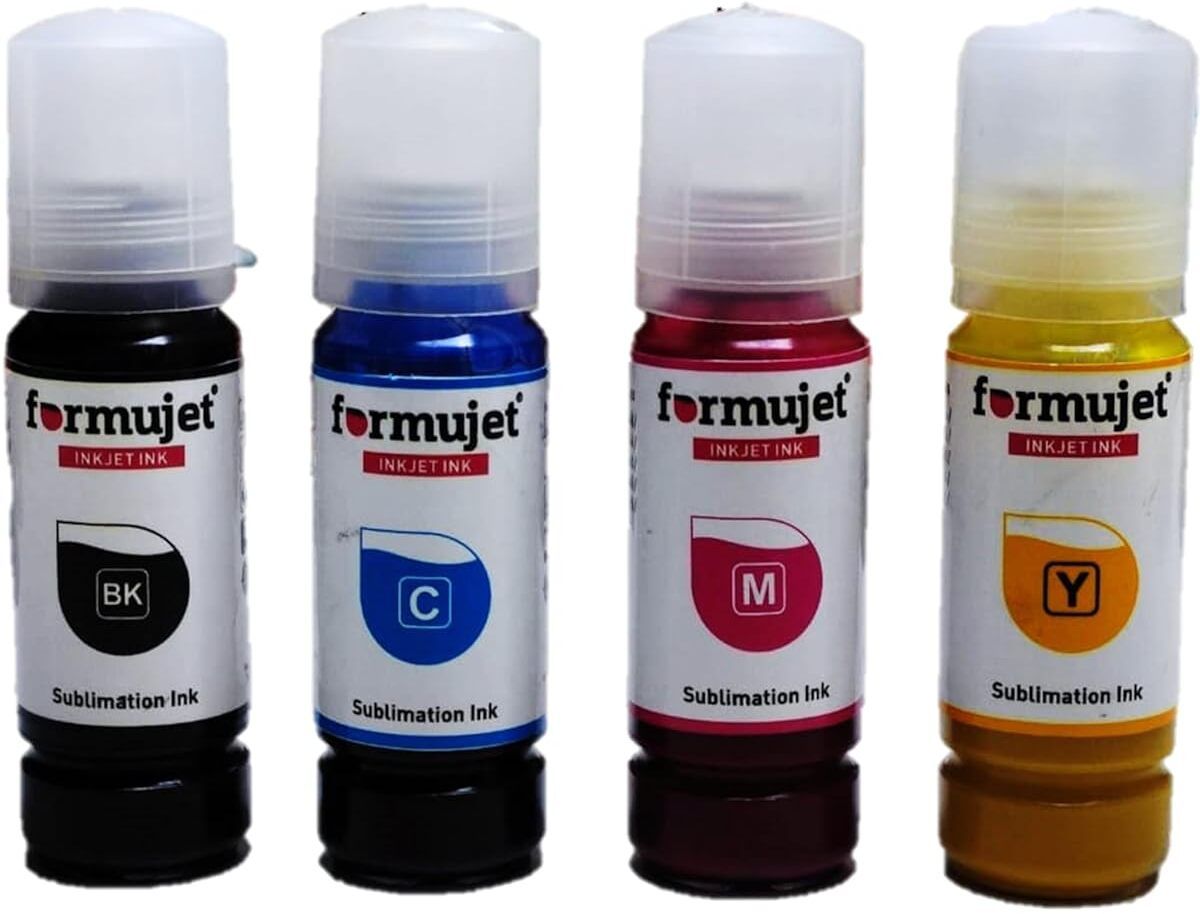 Formujet DTPSub EP 003 Sublimation Ink 70g Compatible For L1110, L3100 etc Black + Tri Color Combo Pack Ink Bottle-image-35