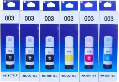 CHAWDA Use For EP 003 6 Ink Multicolor Black + Tri Color Combo Pack Ink Bottle-image-36