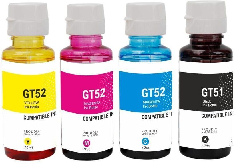 NMOZRVD GT51/52 Refill Ink for HP 115,310,315,319,410,415,416,419,455,500,515 Printer Black + Tri Color Combo Pack Ink Cartridge-picture-22