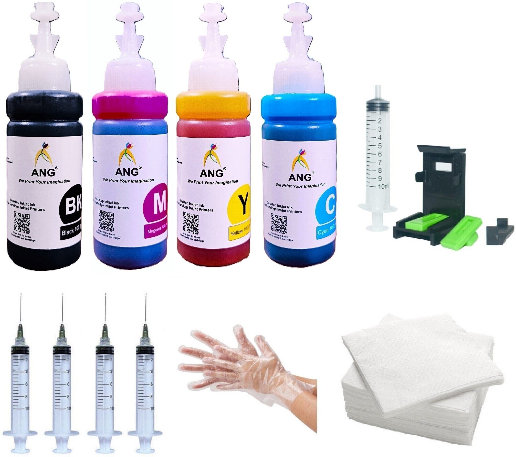 Ang REFILL SET FOR PG 47, CL 57, PG 88, CL 98, PG 830, CL 831, PG 89, CL 99 Black + Tri Color Combo Pack Ink Cartridge-image-6
