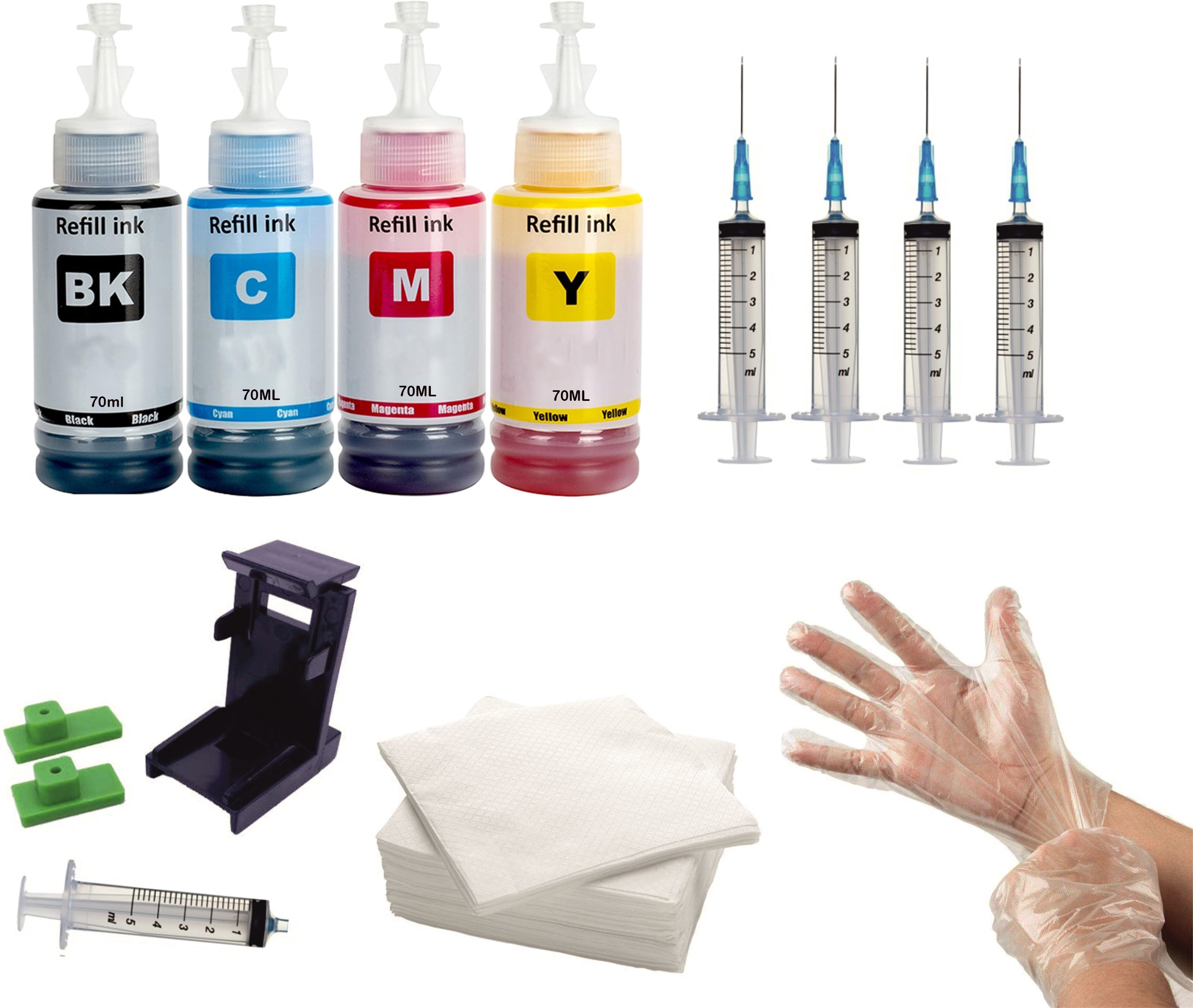 Salty Refill Kit For E3370 , TS3370S Black + Tri Color Combo Pack Ink Cartridge