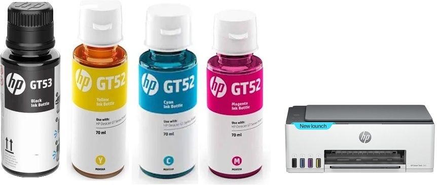 HP ORIGINAL INK BOTTLE FOR HP 580 INK TANK SMART TANK ALL IN ONE WIFI PRINTER Black + Tri Color Combo Pack Ink Bottle-image-26