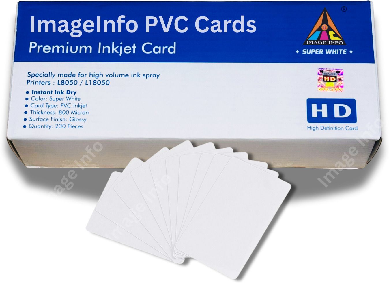 ImageInfo Plain White PVC ID Cards For Inkjet Printers Aadhar Card College ID Gate Pass White Ink Cartridge