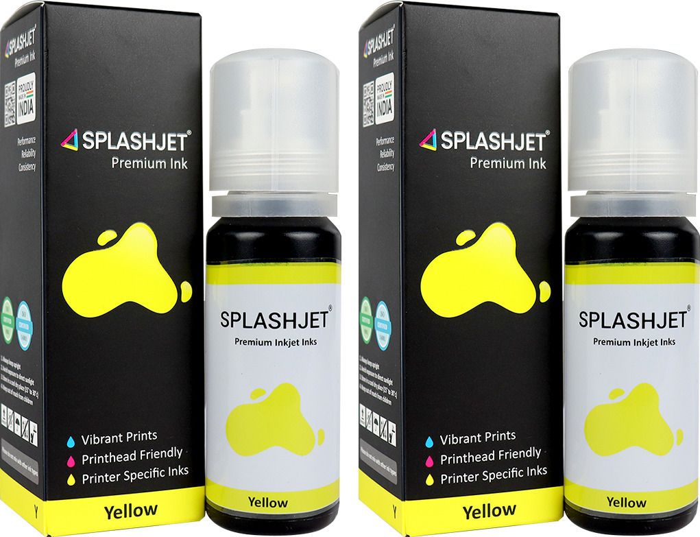 Splashjet 057 Compatible Refill Ink for EP L8050, L18050 Printer - (70gm x 2) Yellow Ink Bottle-image-27