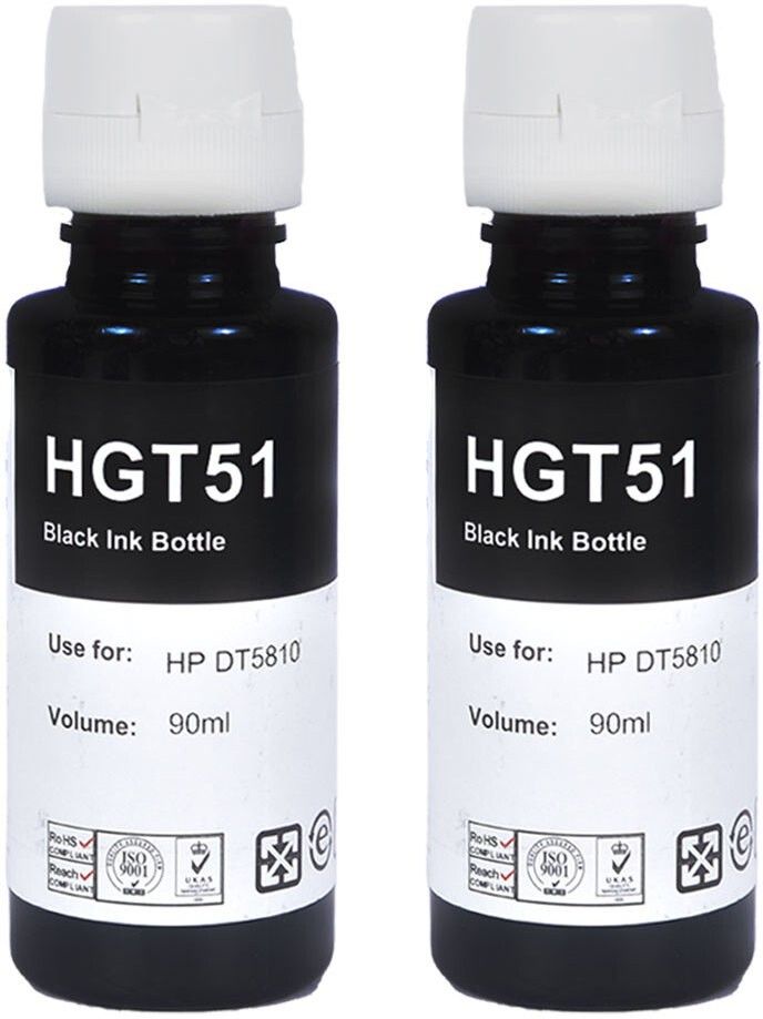 greenberri gt51 ink compatible for 310,315,319,410,415,419,gt5810, gt5820, gt5821 black - twin pack ink bottle