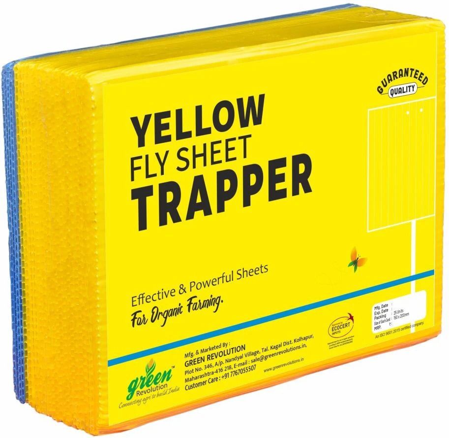 Yellow Sticky Trap Mix / Insect Trap For Organic Garden and Farm, Pack of 1.