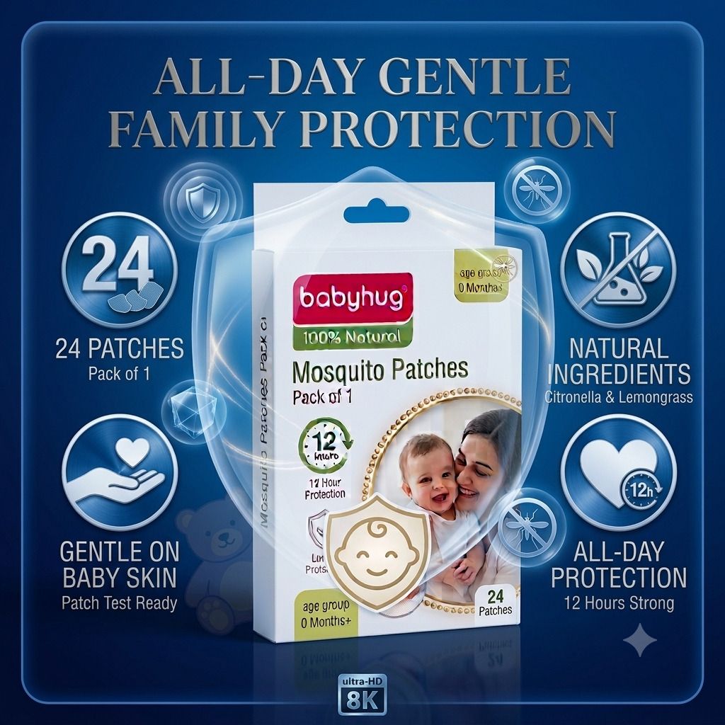 babyhug Natural Mosquito Patches 24 Count Baby Safe Dengue & Malaria Protection-picture-12