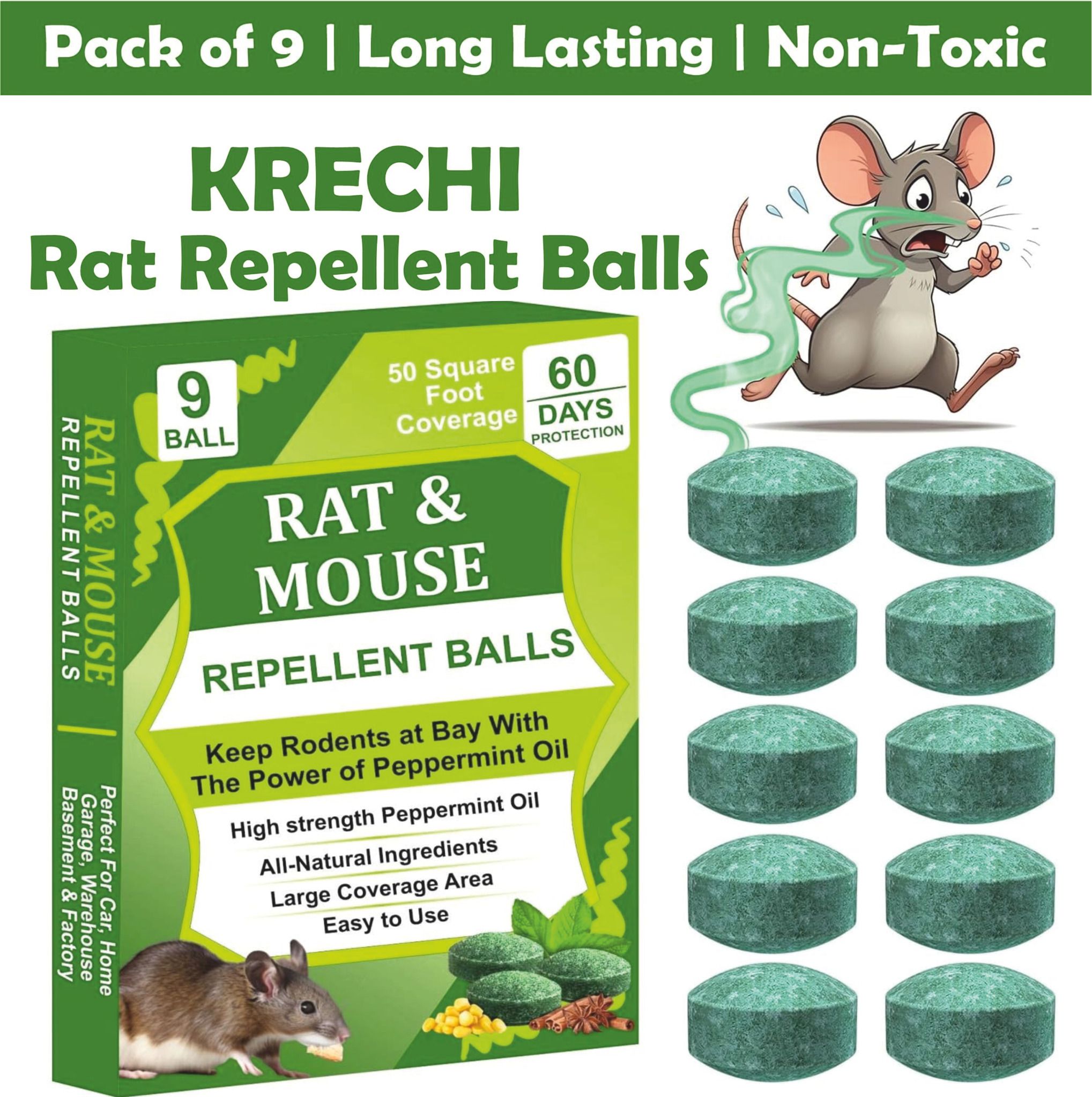 Rat Repellents Ball for Home & Kitchen | Mouse Control |Strong Smell Formula-image-1