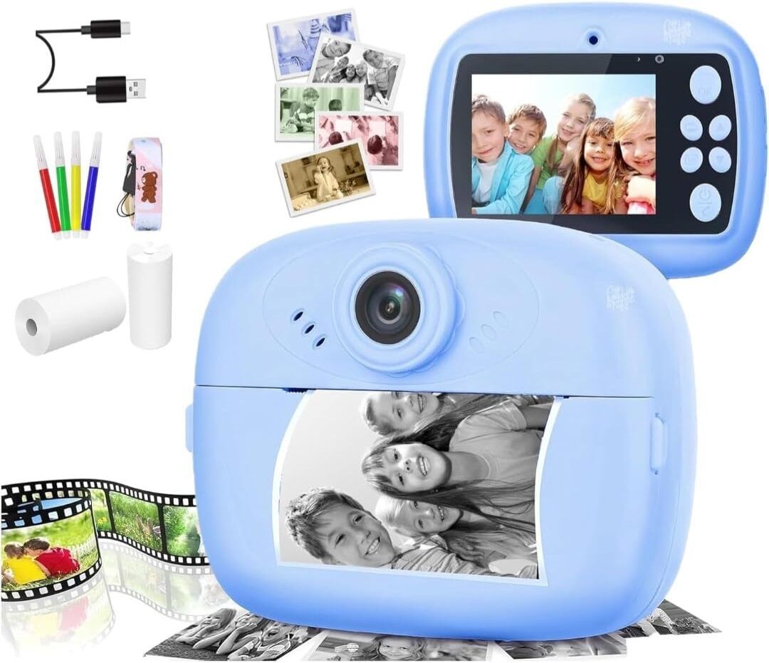 LIVORA Kids Instant Print Camera Series Children's Instant Thermal Print Camera with HD Screen USB Rechargeable Blue Instant Camera-image-44