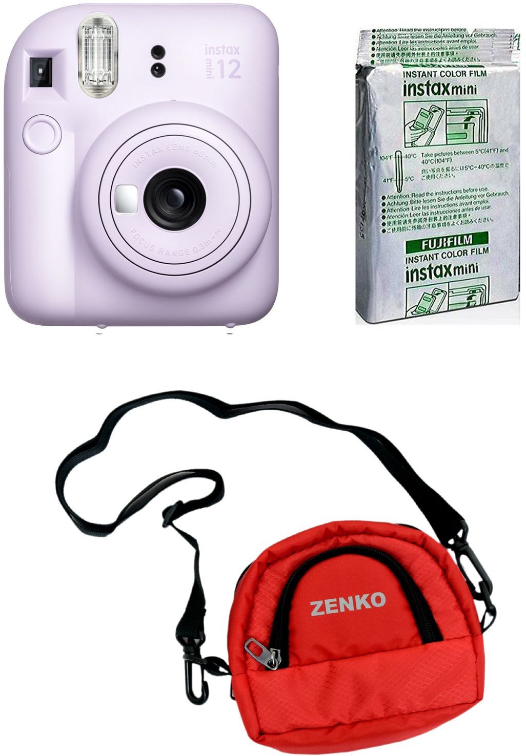 FUJIFILM Instax mini 12 Lilac Purple Instant camera + 10x1 Film+zenko Red pouch Instant Camera-picture-31