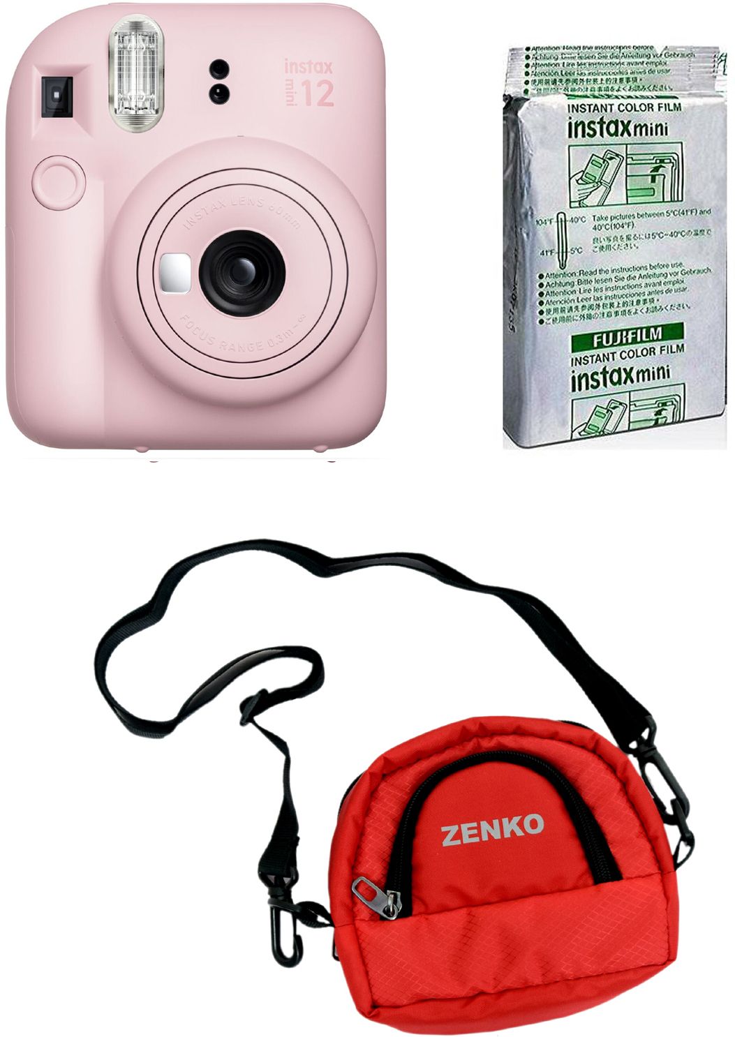 FUJIFILM Instax mini 12 Blossom Pink Instant camera + 10x1 Film+zenko Red pouch Instant Camera-picture-20