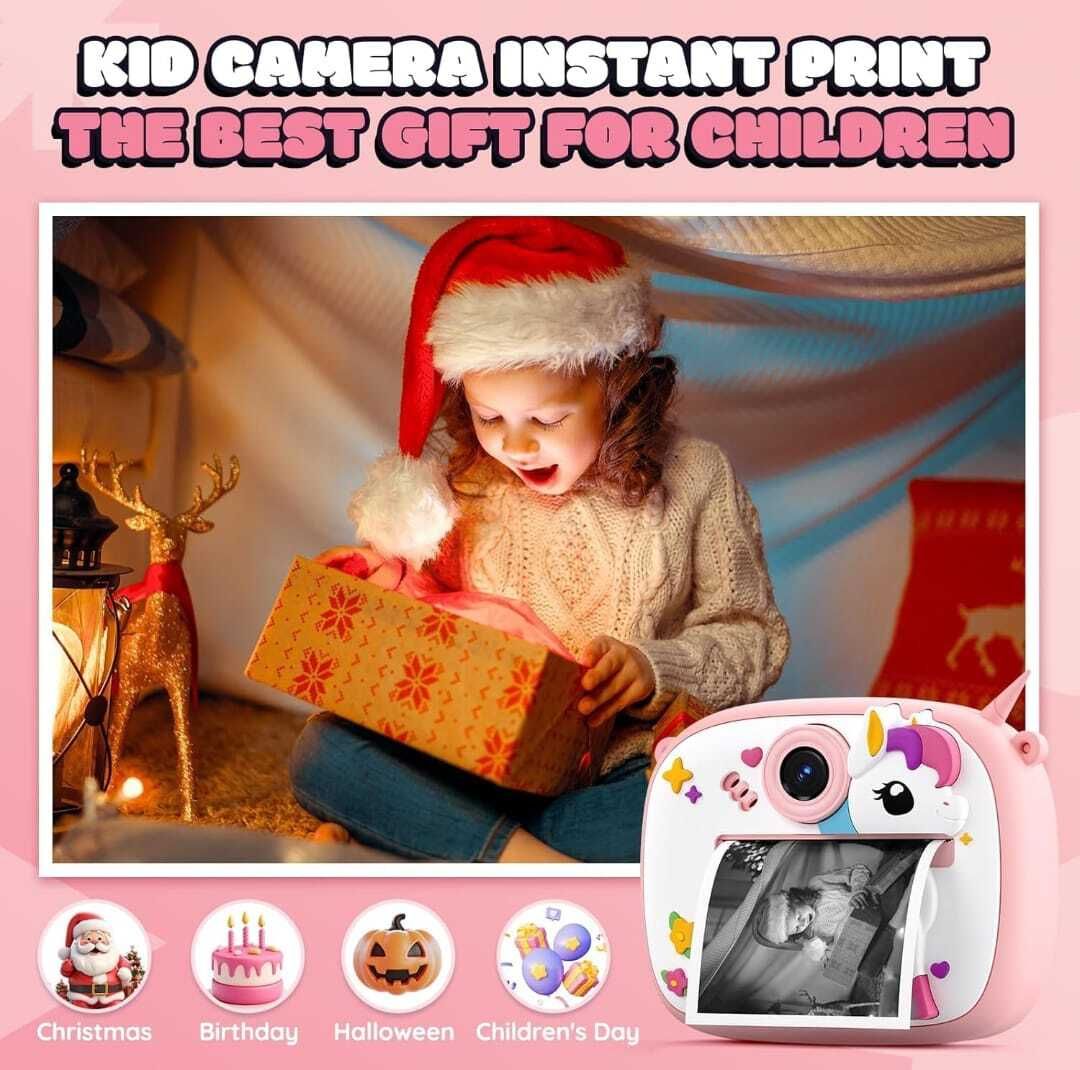 HAPPY CHAPPIE DIY instant photo printer cemera Instant Print - Mini Digital Camera HD Photo & Video with Games Toy Camera Instant Camera