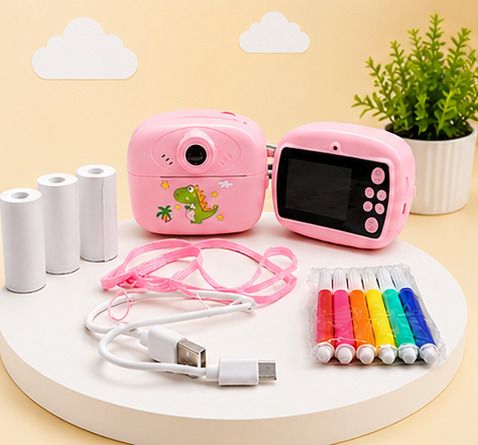 Zuigo digital cemera with printer ZECOMMERCE Portable Kids Print Camera with Screen Pink Educational Toy Instant Camera-image-10