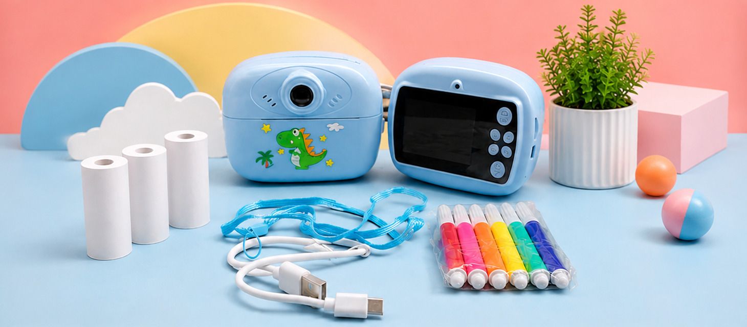 THYWILL SOLUTIONS blue digital camera HD Instant Print Camera for Kids with Thermal Paper, Color Pens & Lanyard Instant Camera-image-39