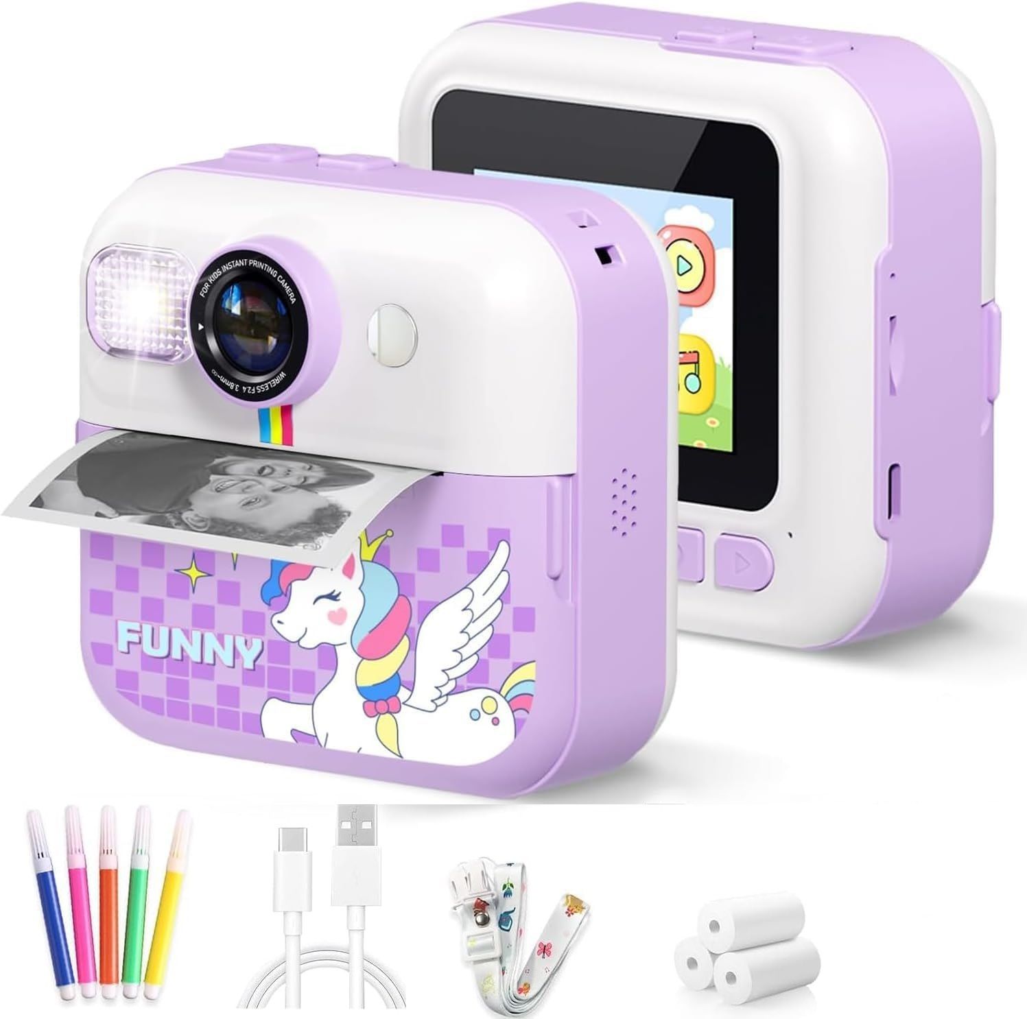 CASON 1 Instant camera Instant Camera for Kids with Print,1080P HD Instant Photo Camera Instant Camera