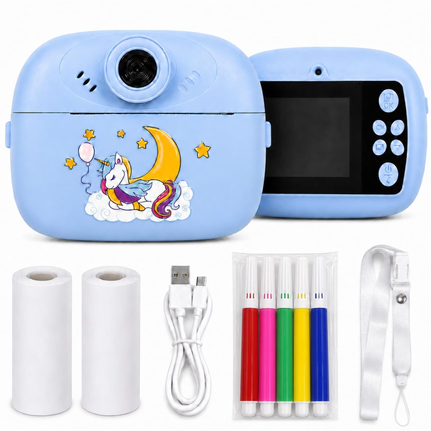 Dansotec instant photo printer cemera Instant Photo Printer Camera for Kids, Boys & Girls multicolor Instant Camera-image-48