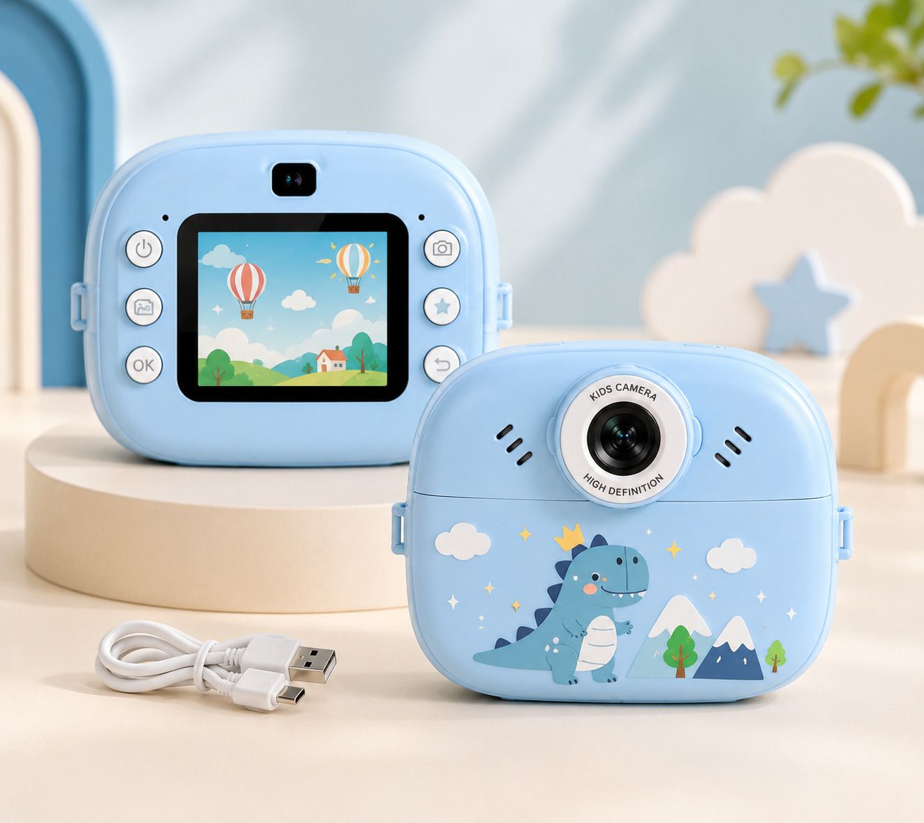 THYWILL SOLUTIONS blue digital camera Kids Instant Print Camera with HD Selfie,Photo Printing Rechargable Instant Camera-picture-31