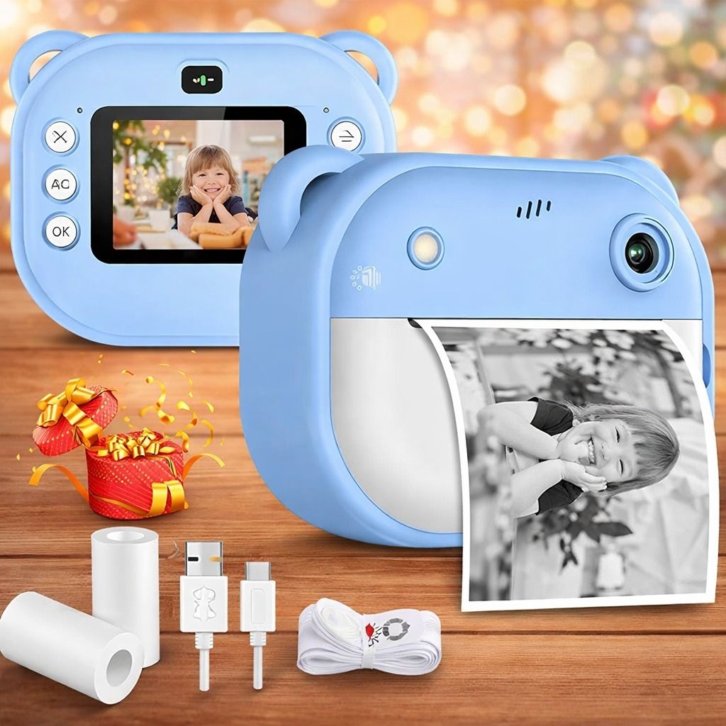 Snapbiz N/A mini kids instant print camera with built -in printer (Blue} Instant Camera