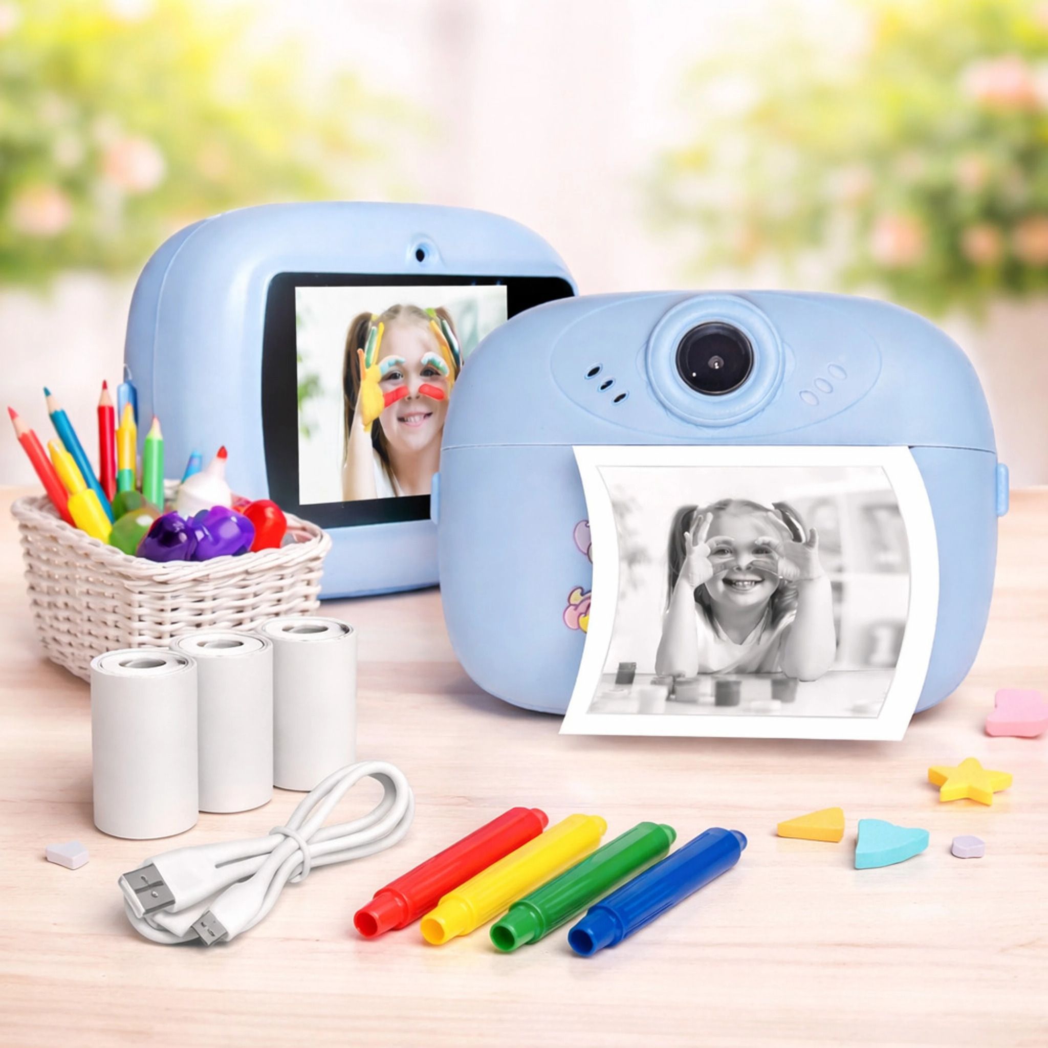 HLtratech DIY instant photo printer cemera HL45 Snap Print Pro HD Digital Photo Camera with Instant Thermal Printing D45 Instant Camera-image-3
