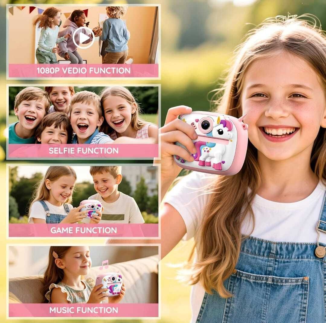 HAPPY CHAPPIE DIY instant photo printer cemera Instant Print - Mini Digital Camera HD Photo & Video with Games Toy Camera Instant Camera