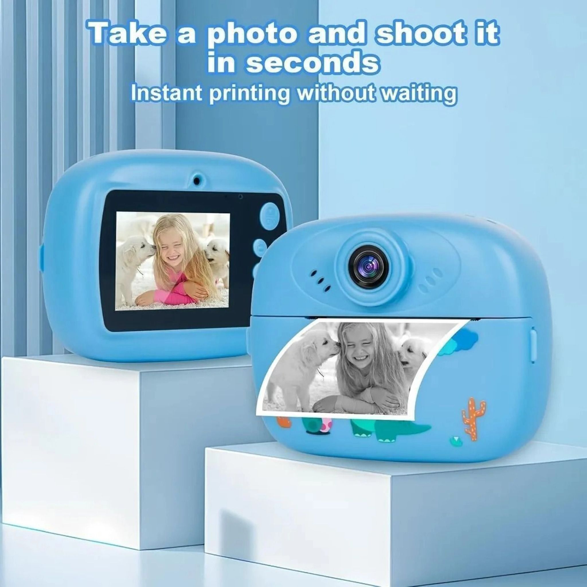 VANZARA Kids DIY instant photo printer cemera V131 Instant Print Kids Camera with HD Digital Display, Thermal Paper Printing V131 Instant Camera-image-1