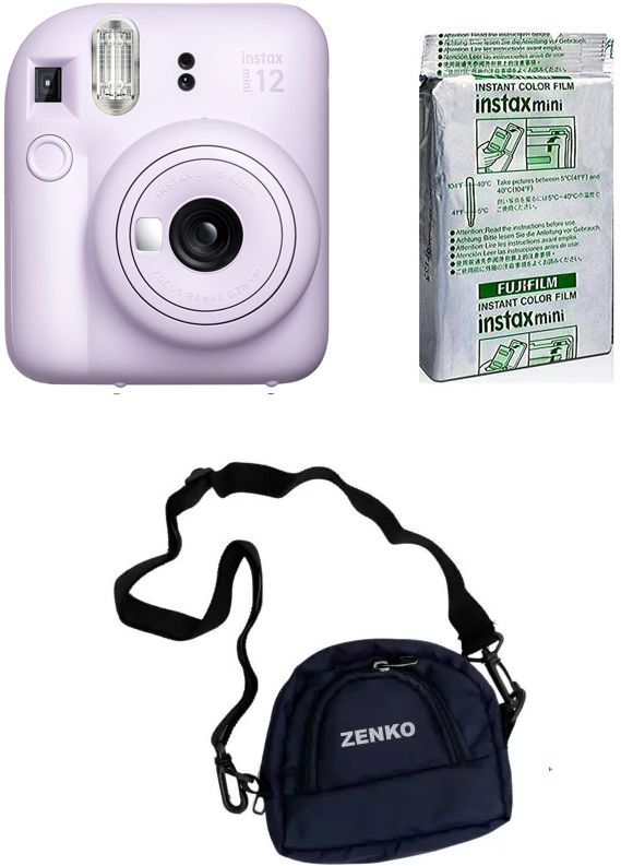 FUJIFILM Instax mini 12 Lilac Purple Instant camera + 10x1 Film+zenko blue pouch Instant Camera-image-22