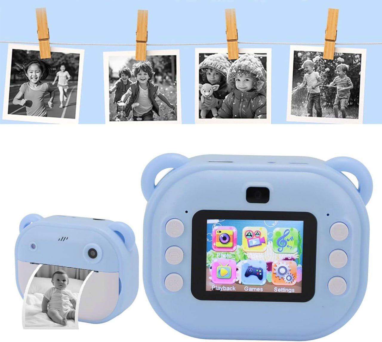 Arcuse N/A mini kids instant print camera with built -in printer (Multicolor) s4 Instant Camera-image-43