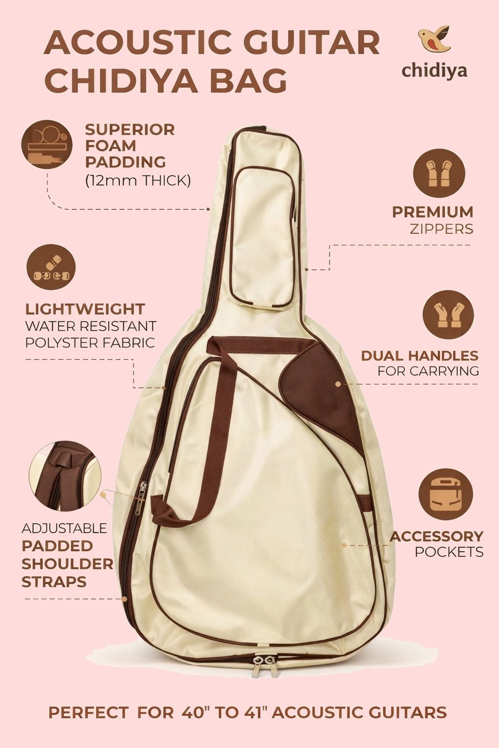 music galaxy HEAVY PADDED GUITAR BAG A28 Guitar Bag-picture-42