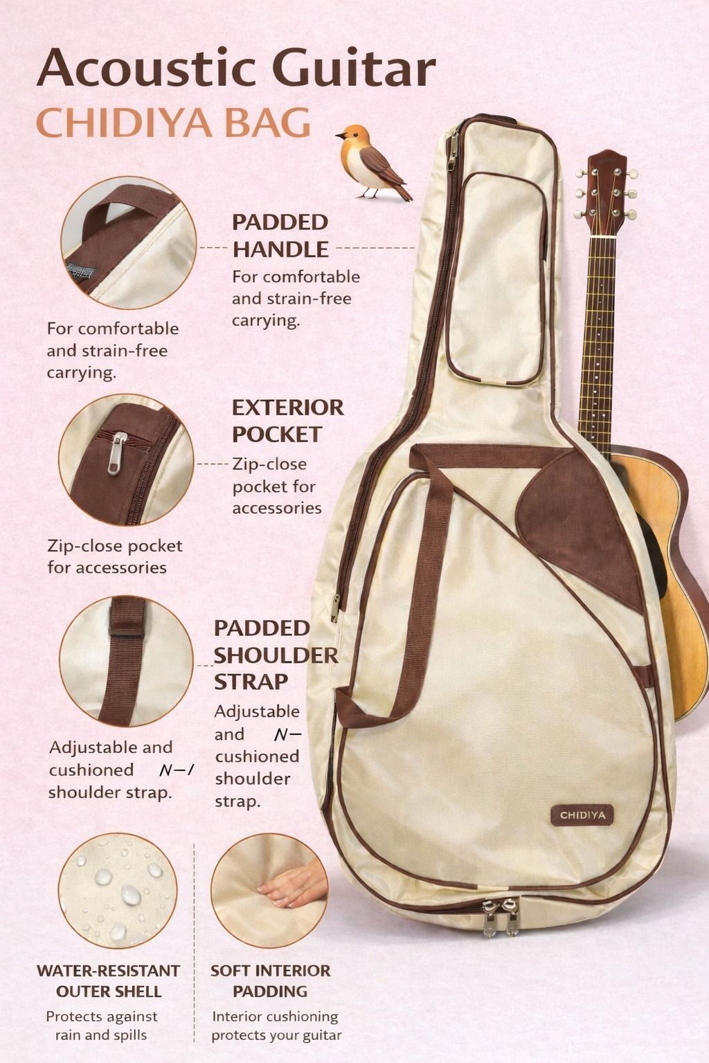 music galaxy HEAVY PADDED GUITAR BAG A15 Guitar Bag-picture-45