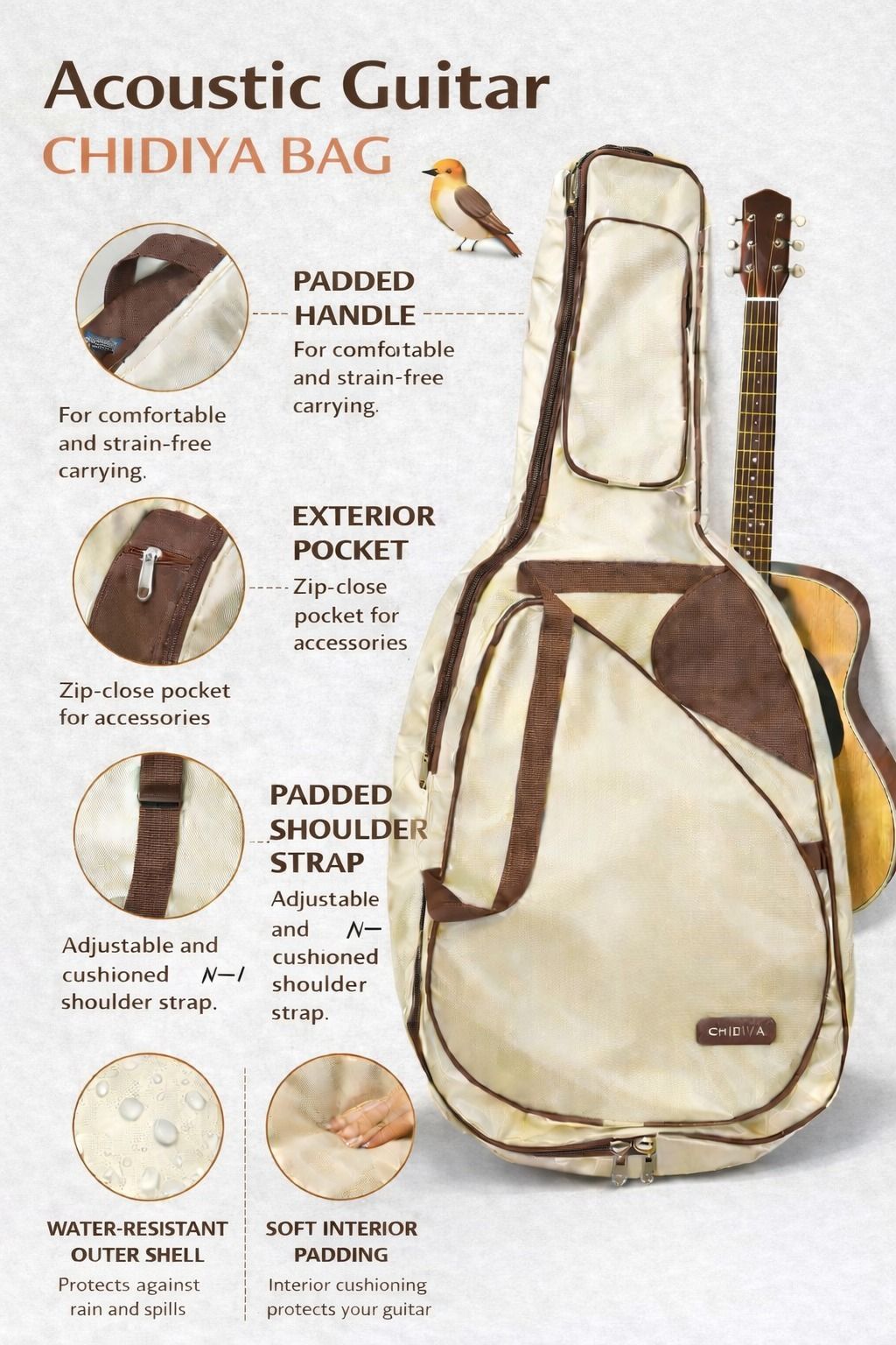music galaxy HEAVY PADDED GUITAR BAG A4 Guitar Bag-picture-21
