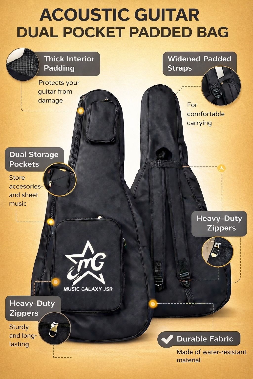 music galaxy HEAVY PADDED GUITAR BAG A8 Guitar Bag-picture-31