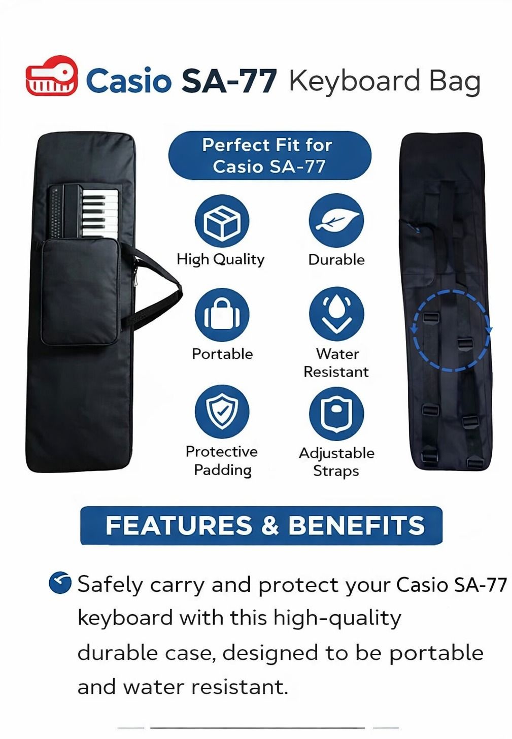 music galaxy CASIO SA 77/78/80/81/82 KEYBOARD BAG ABAZ19 Keyboard Bag-picture-21