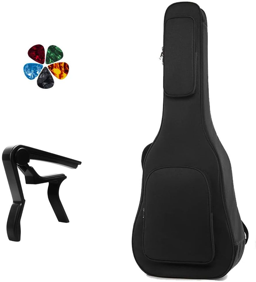 Dual Pocket Padded Guitar Bag with Capo and 5 Picks Waterproof Guitar Gig Bag Guitar Bag-image-7