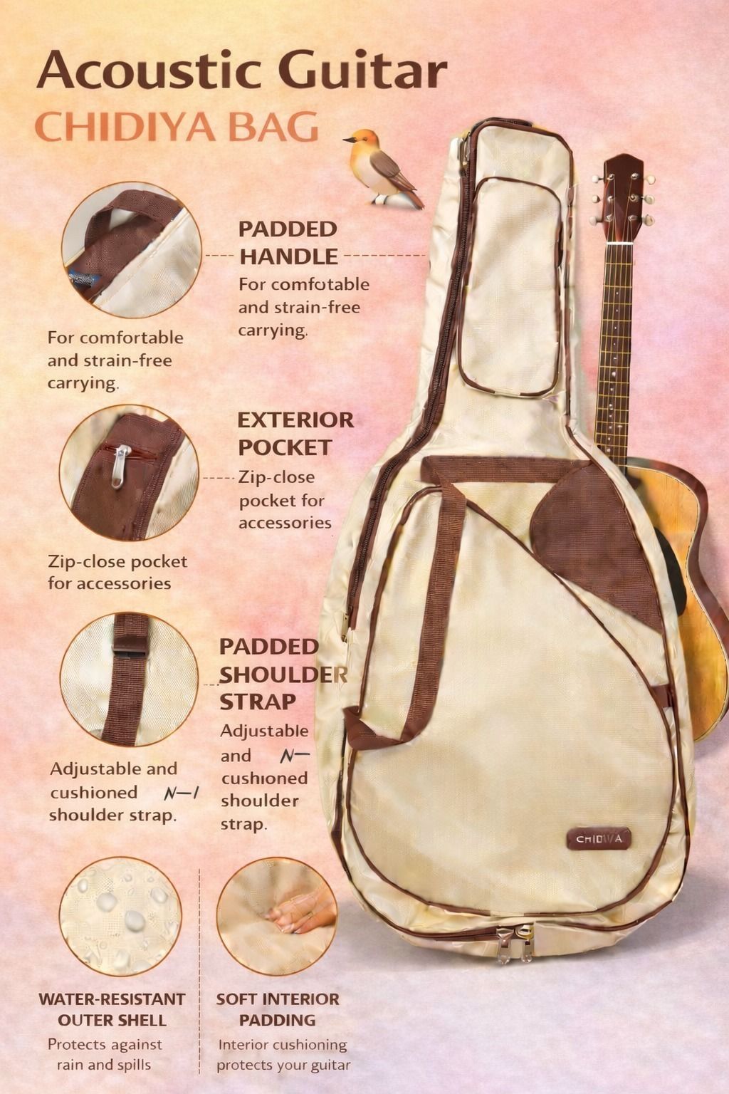 music galaxy HEAVY PADDED GUITAR BAG A25 Guitar Bag-picture-48