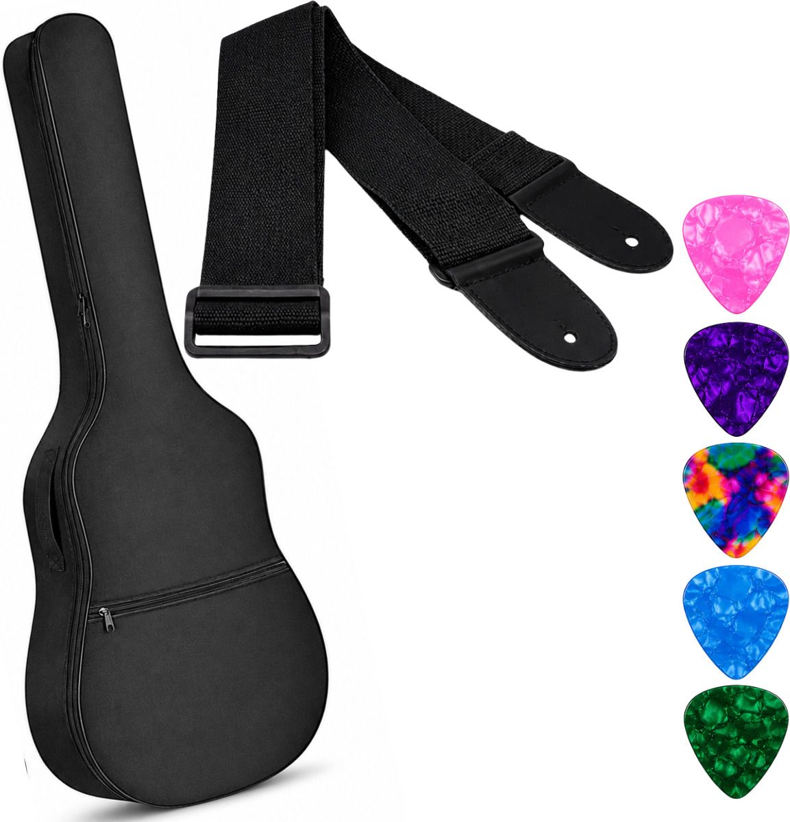 imaginea Guitar Gig Bag with Guitar Strap & 5 Colorful Picks for Acoustic Guitar Kit Guitar Bag-picture-10